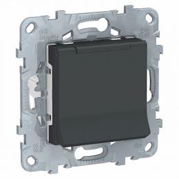 Изображение продукта Розетка с заземлением, со шторками и крышкой Schneider Electric Unica New 